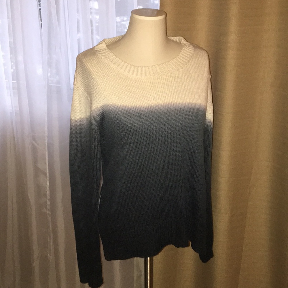 High-Low navy fade sweater